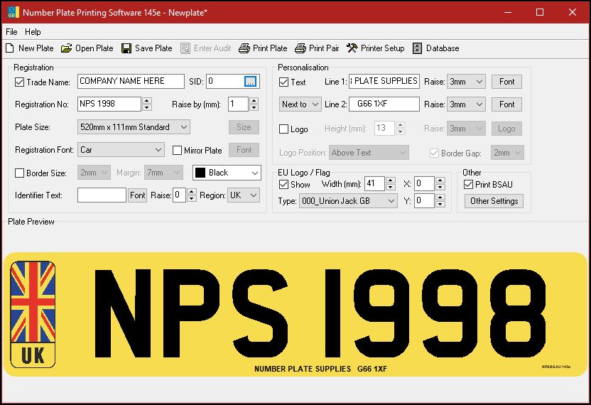 Image Of Number Plate Printing Software